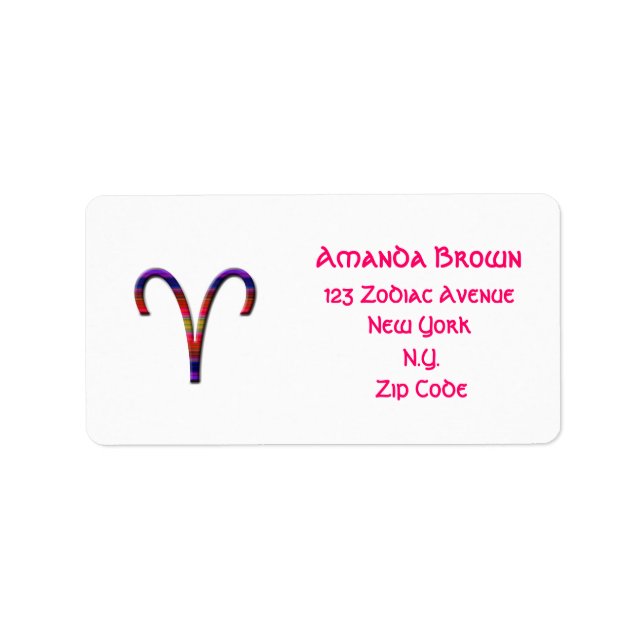 Aries-Zodiac Sign Label (Front)