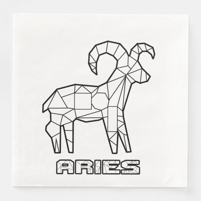 Aries Zodiac Sign Napkin (Front)