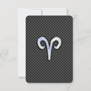 Aries Zodiac Sign on Charcoal Carbon Fibre Print