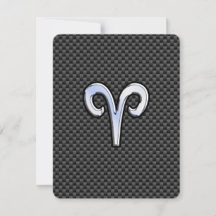 Aries Zodiac Sign on Charcoal Carbon Fibre Print