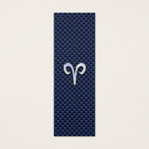 Aries Zodiac Sign on Navy Blue Carbon Fibre Print