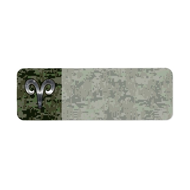 Aries Zodiac Sign on Woodland Green Digital Camo (Front)