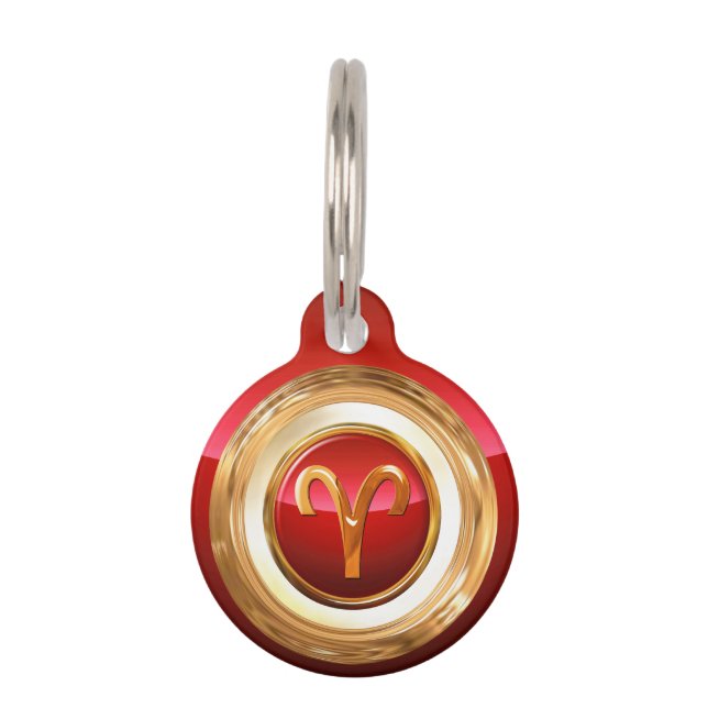 Aries Zodiac Sign Pet Tag (Front)