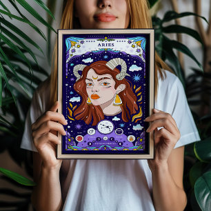 Aries Zodiac Sign Poster - Bold and Fiery Wall Art