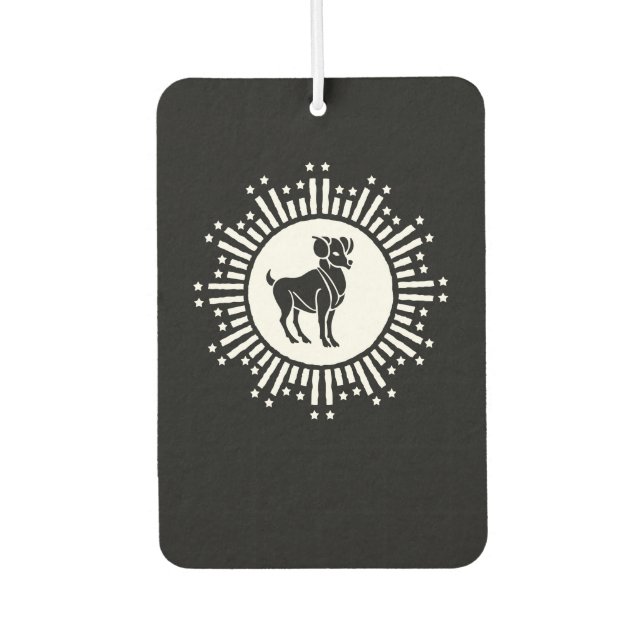 Aries Zodiac Sign Ram Cosmic Starburst Design Air Freshener (Front)