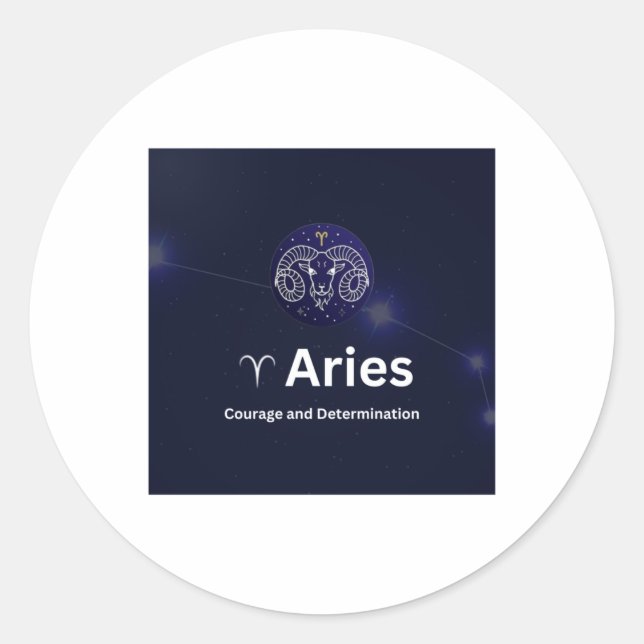 Aries Zodiac Sign Sticker  (Front)