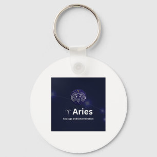 Aries Zodiac Sign Sticker Keychain