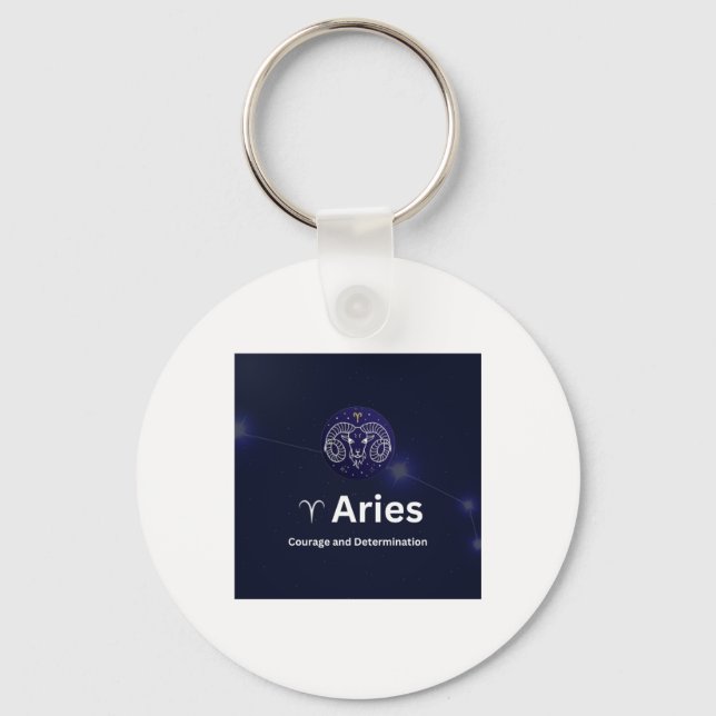 Aries Zodiac Sign Sticker  Keychain (Front)