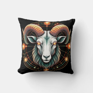 Aries Zodiac Sign Throw Pillow