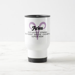 Aries Zodiac Sign Traits Super Mom Purple Travel M Mug
