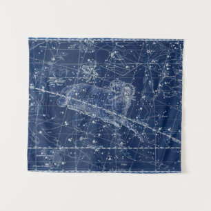 Aries Zodiac Sign Vintage Illustration Tapestry