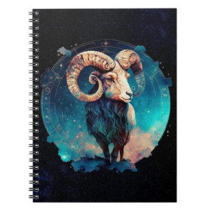 Aries Zodiac Spiral Notebook