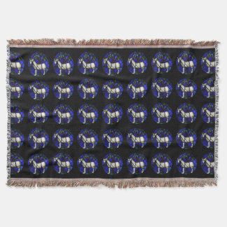 Aries Zodiac Stained Glass Notre-Dame de Paris T B Throw Blanket