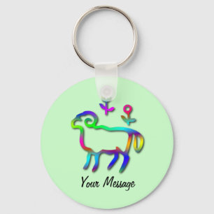 Aries Zodiac Star Sign Colour Line Keychain