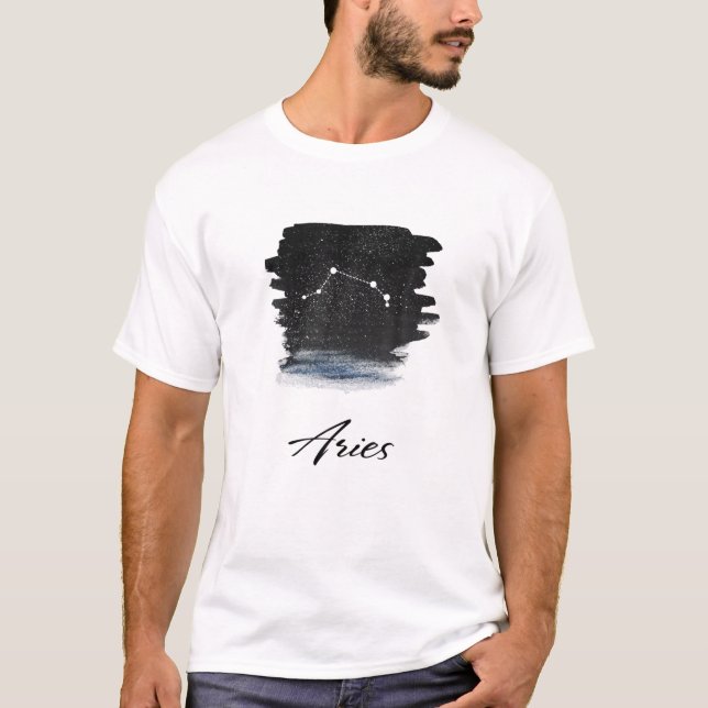 Aries Zodiac Star Sign Constellation And Astrology T-Shirt (Front)