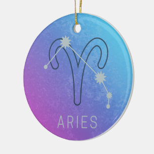 Aries Zodiac Star Sign Horoscope Constellation Ceramic Ornament