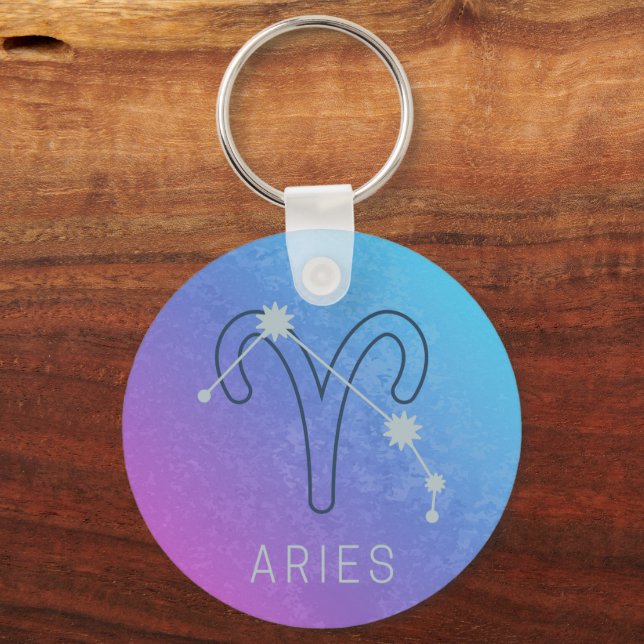 Aries Zodiac Star Sign Horoscope Constellation Keychain (Front)