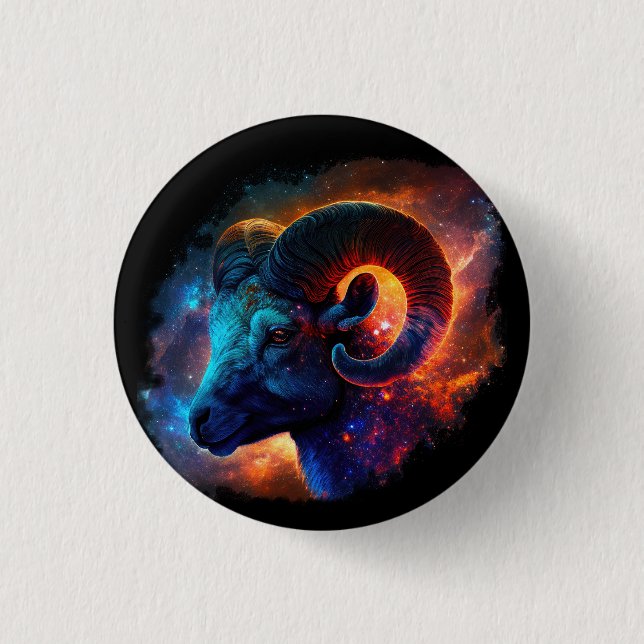 Aries Zodiac Star Sign – No Text - Round Button (Front)