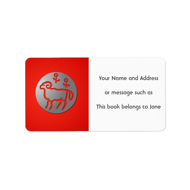 Aries Zodiac Star Sign Silver Premium Name Tag (Front)