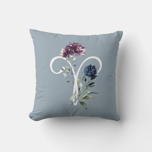 Aries Zodiac Star Sign Throw Pillow (Front)