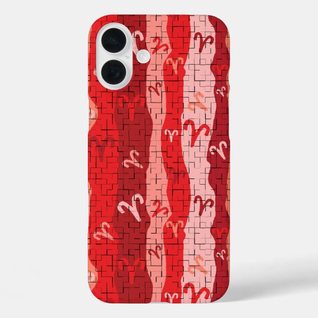 Aries Zodiac Stripes Broken Tiles Case-Mate iPhone Case (Back)
