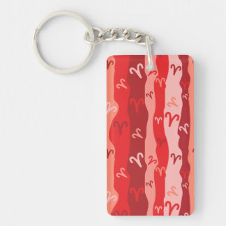 Aries Zodiac Stripes Keychain
