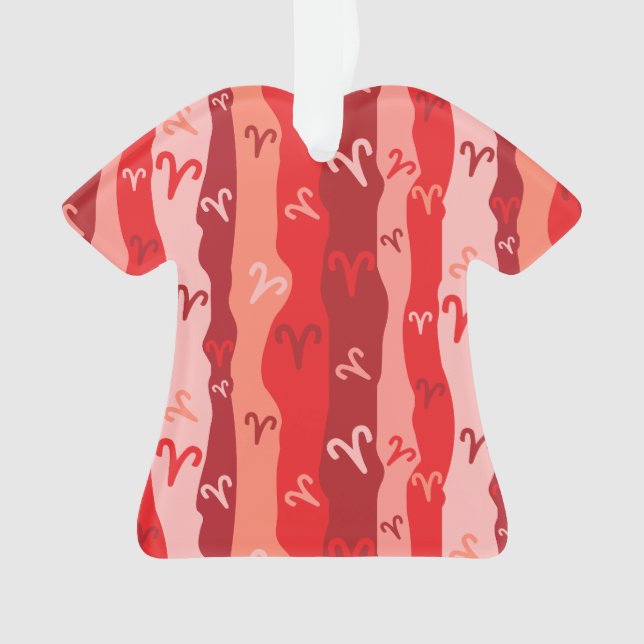 Aries Zodiac Stripes Ornament (Front)