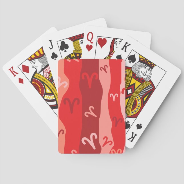 Aries Zodiac Stripes Playing Cards (Back)