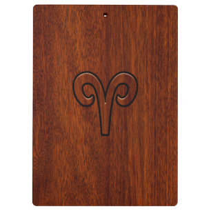 Aries Zodiac Symbol Brown Mahogany like print Clipboard