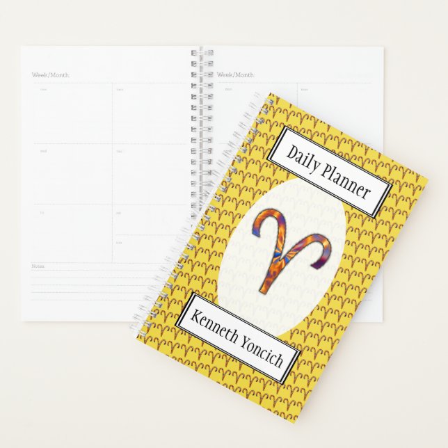 Aries Zodiac Symbol Element by Kenneth Yoncich Planner (Display)