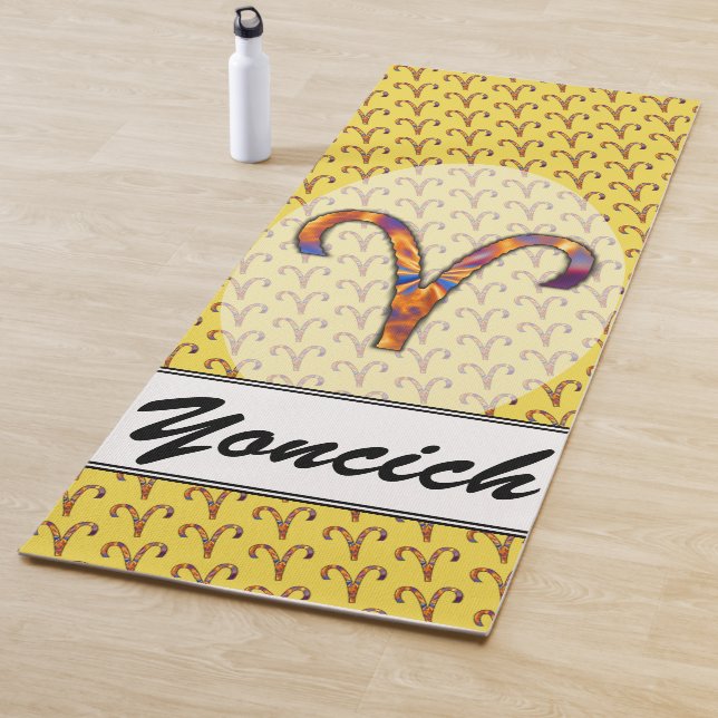 Aries Zodiac Symbol Element by Kenneth Yoncich Yoga Mat (In Situ)