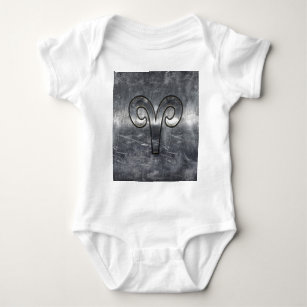 Aries Zodiac Symbol Industrial Style Baby Bodysuit