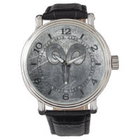 Aries Zodiac Symbol Industrial Style Dial