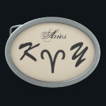 Aries Zodiac Symbol Standard by Kenneth Yoncich Belt Buckle<br><div class="desc">Aries Zodiac Symbol Standard Belt Buckle.
Images Copyright (C) Kenneth Kenji Yoncich. All Rights Reserved.</div>