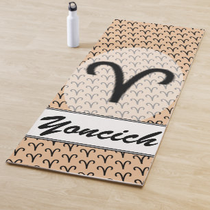 Aries Zodiac Symbol Standard by Kenneth Yoncich Yoga Mat