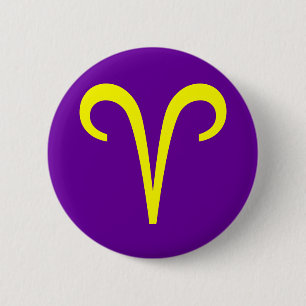 ARIES, ZODIACAL SIGN 2 INCH ROUND BUTTON