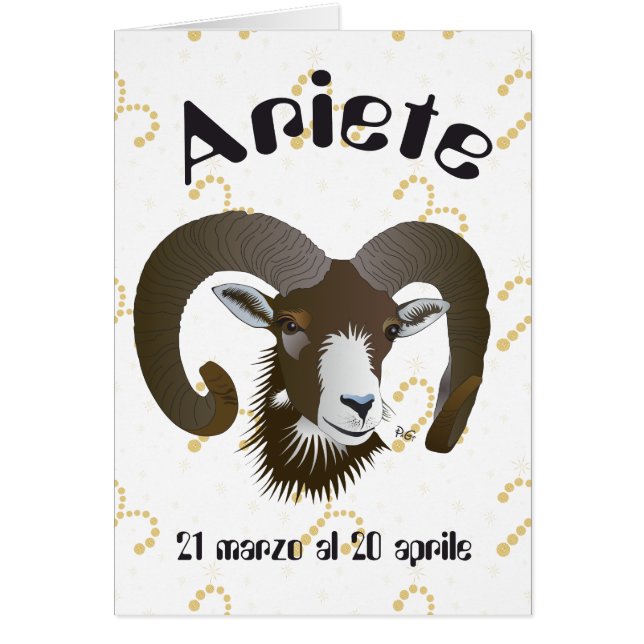 Ariete 21 marzo al 20 aprile Biglietti d'auguri (Front)