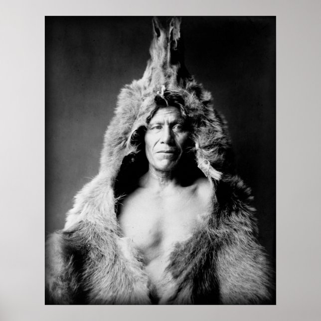 Arikara Indian, Bear's Belly, wearing bearskin Poster (Front)