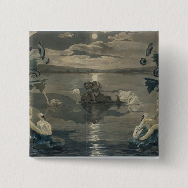 Arion's Sea Journey, 1809 2 Inch Square Button (Front)