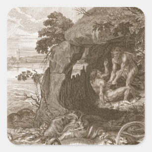 Aristeus Compels Proteus to Reveal his Oracles, 17 Square Sticker