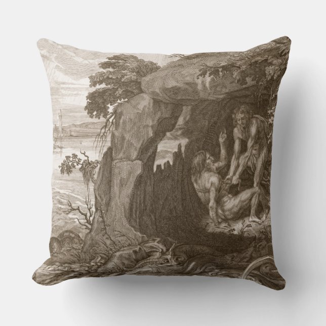 Aristeus Compels Proteus to Reveal his Oracles, 17 Throw Pillow (Front)