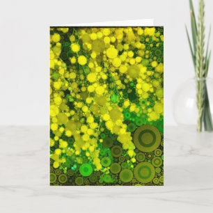 Aristic Yellow Mimosa Flower Blank Greeting Card