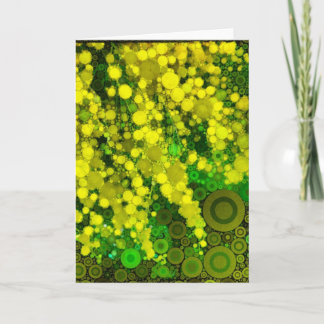 Aristic Yellow Mimosa Flower Blank Greeting Card