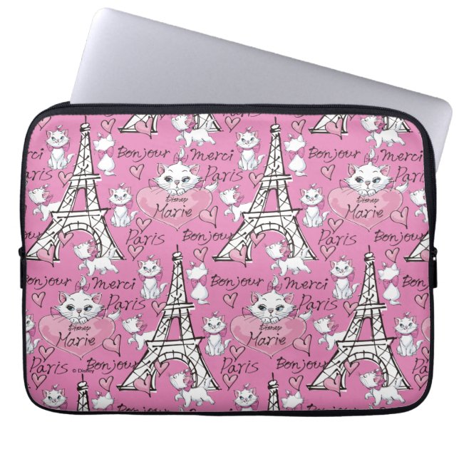 Aristocats | Marie Paris Pattern Laptop Sleeve (Front)