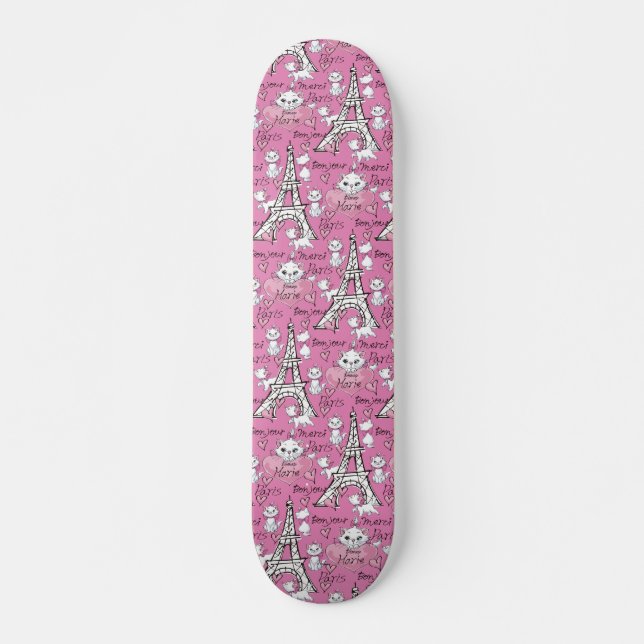 Aristocats | Marie Paris Pattern Skateboard (Front)