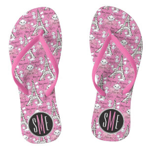 Aristocats   Monogram Marie Paris Pattern Flip Flops
