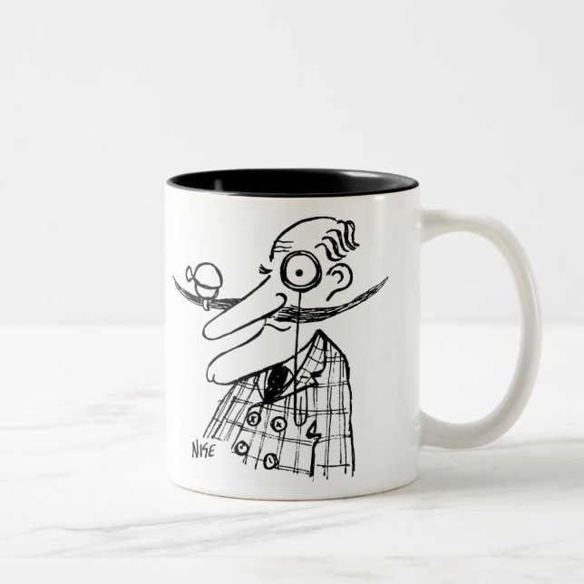 Aristocrat With a Handle-Bar Moustache and Bell Two-Tone Coffee Mug (Right)