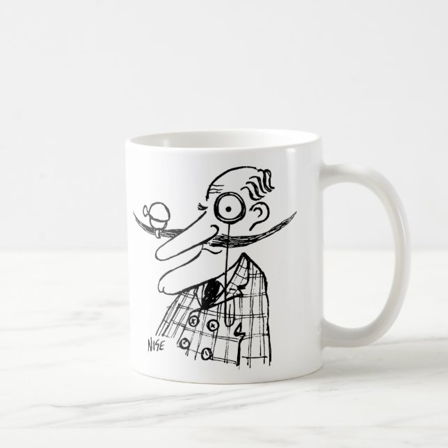 Aristocrat With Handle-Bar Moustache & Bell. Funny Coffee Mug (Right)