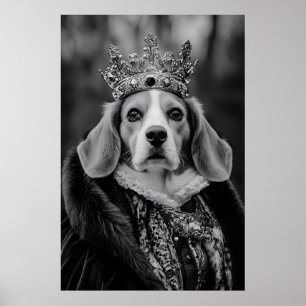 Aristocratic Beagle Dog Portrait Print, Vintage Poster