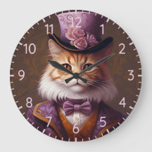 Aristocratic Cat In Purple And Orange